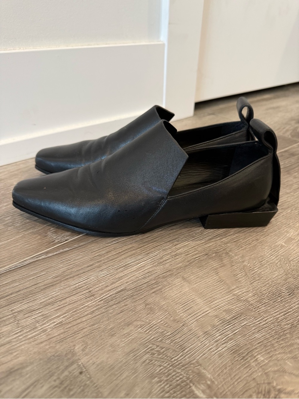 COS Pointed Leather Black Loafers